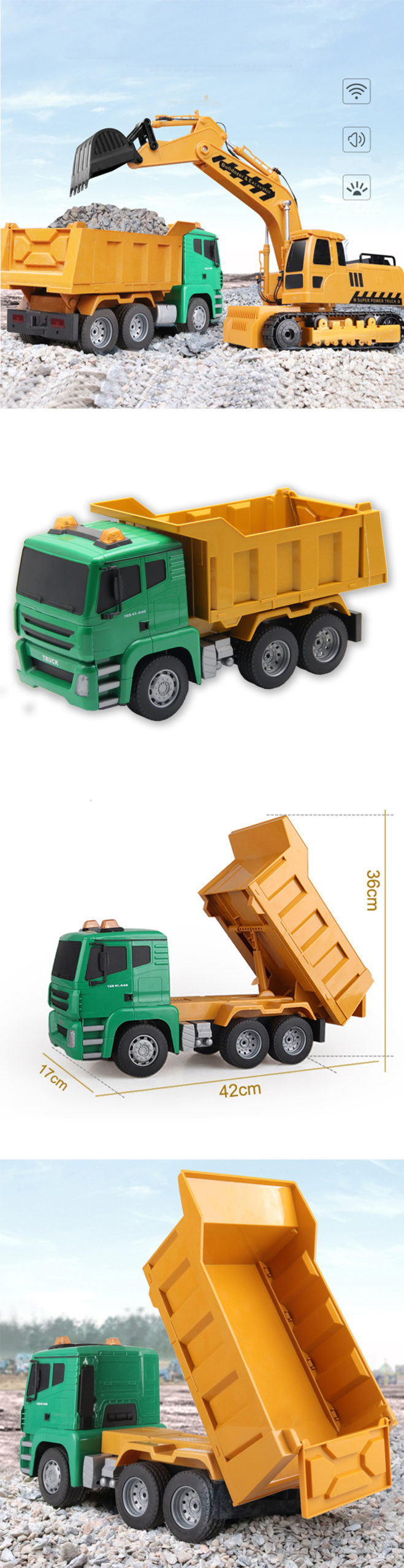 1:14 RC Dump Truck Remote Control Construction Vehicles For Boys - Construction Vehicles - 1