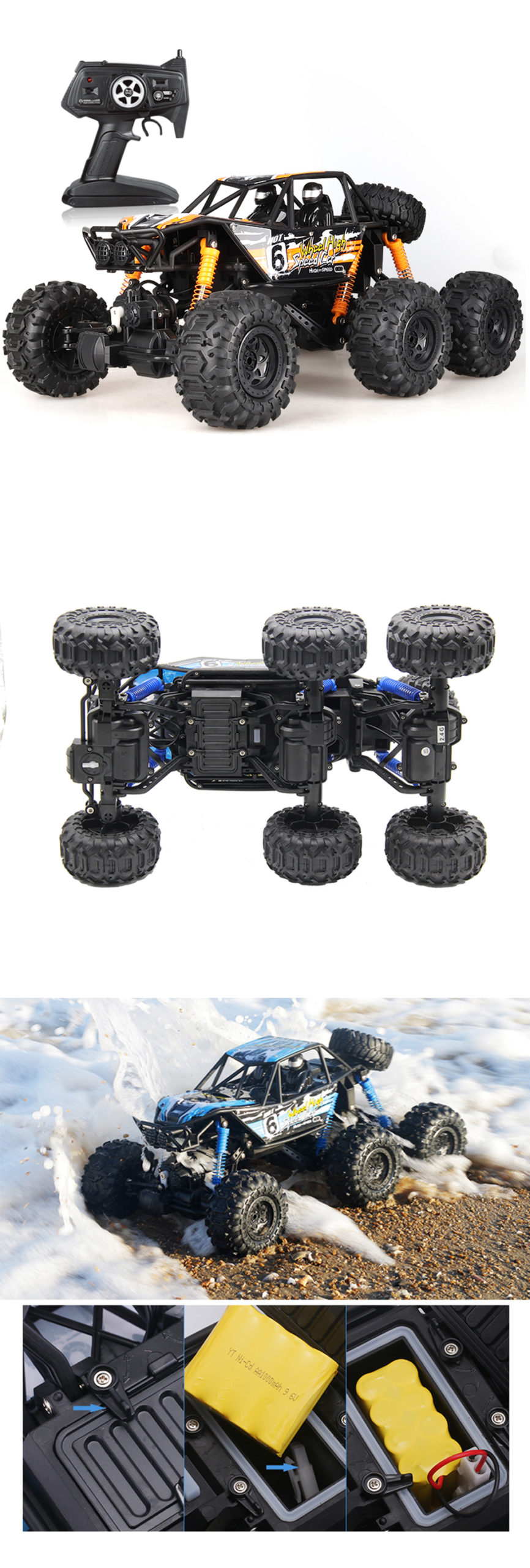 RC Waterproof Climbing Car 2.4G Scale 1:8 Remote Control Vehicle - Climbing Truck - 2